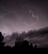 Lightning storm at night.