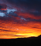 Vivid sunset over the mountains.