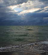 Storm over the ocean.