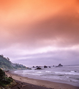 Stormy sky over the beach.